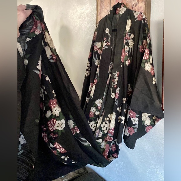 NWT VINTAGE JAPANESE KIMONO ROBE OVERSIZED KIMONO SLEEVE MAXI DRESS ROBE OSFM - Picture 10 of 16
